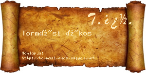 Tormási Ákos névjegykártya